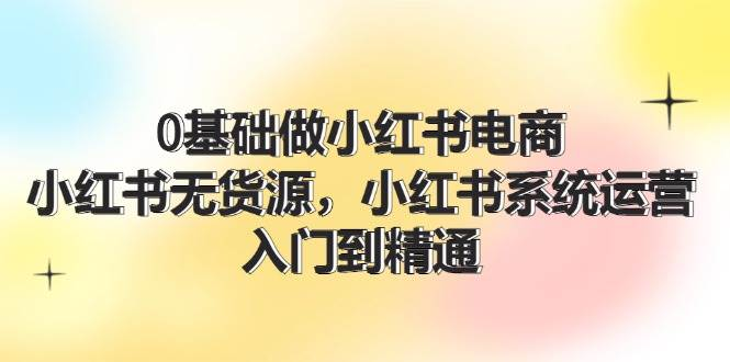 0基础做小红书电商，小红书无货源，小红书系统运营，入门到精通 (70节)-天涯网