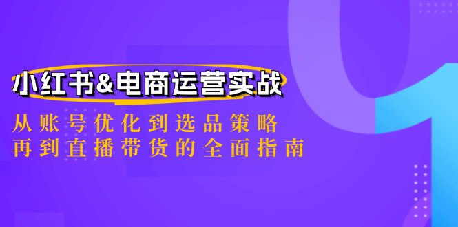 小红书&电商运营实战：从账号优化到选品策略，再到直播带货的全面指南-天涯网