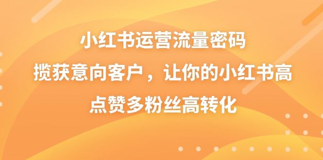 【小红书运营的流量密码】，揽获意向客户，让你的小红书高点赞多粉丝高转化-天涯网